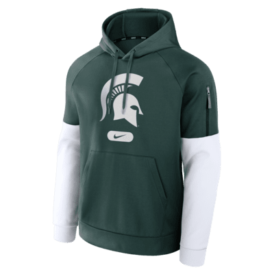 【Nike】Michigan State Spartans Military Pullover Hoodie mens-nike-camo-michigan-state-